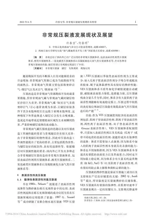 非常规压裂液发展现状及展望_许春宝