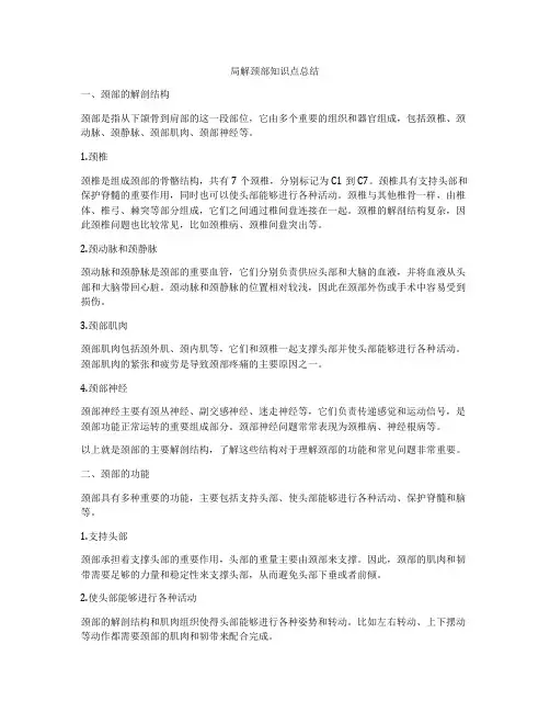 局解颈部知识点总结