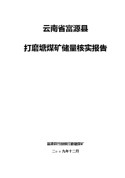 打磨塘煤矿储量核实报告