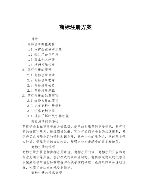 商标注册方案