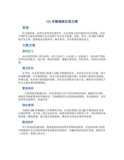 120车辆调度应急方案