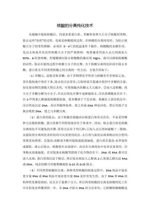 核酸的分离纯化技术