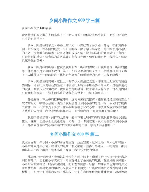 乡间小路作文600字三篇
