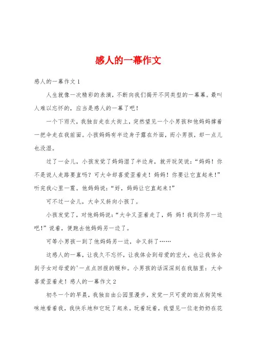 感人的一幕作文