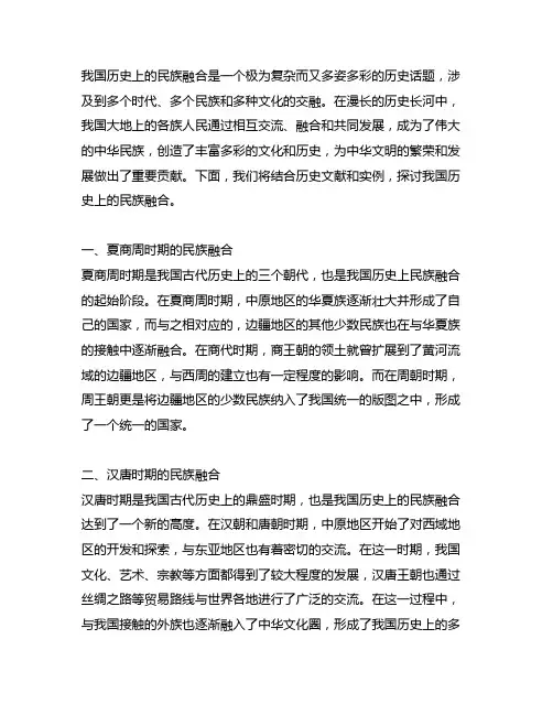 中国历史有关民族融合的材料题