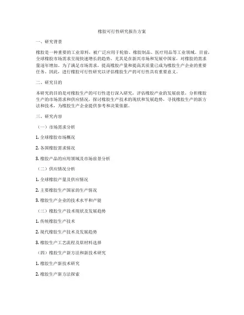 橡胶可行性研究报告方案