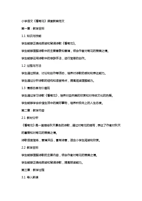 小学语文《看菊花》课堂教案范文