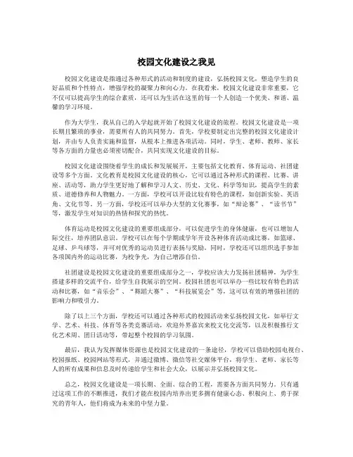 校园文化建设之我见