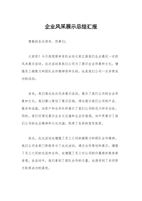 企业风采展示总结汇报