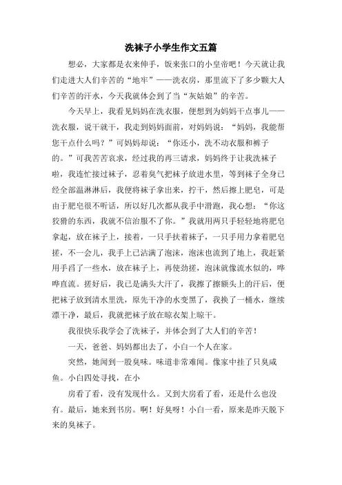 洗袜子小学生作文五篇
