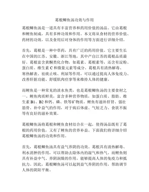 葛根鲫鱼汤功效与作用