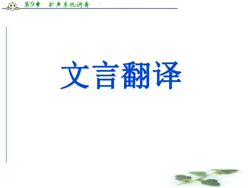 语文：高考二轮专题复习 文言翻译