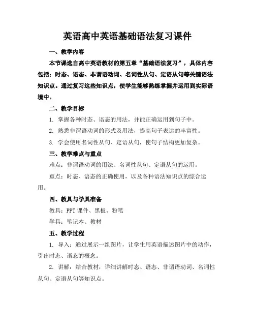 英语高中英语基础语法复习课件