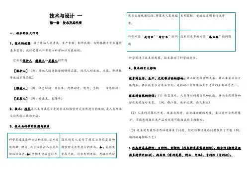高中通用技术全套知识点整理