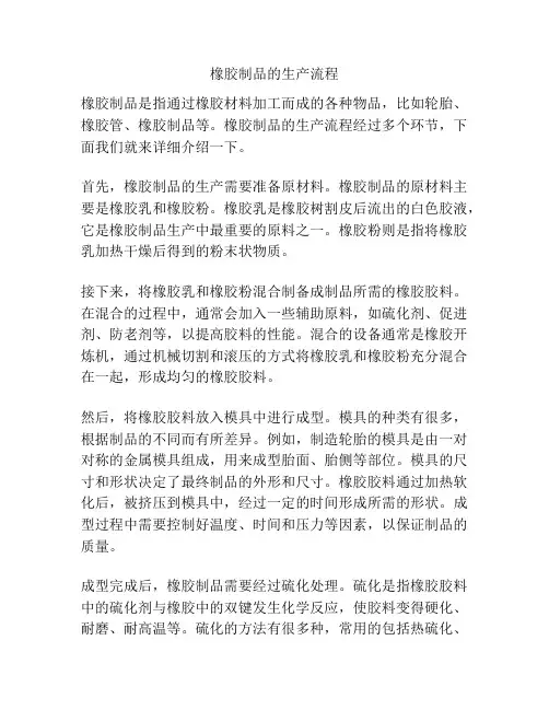 橡胶制品的生产流程