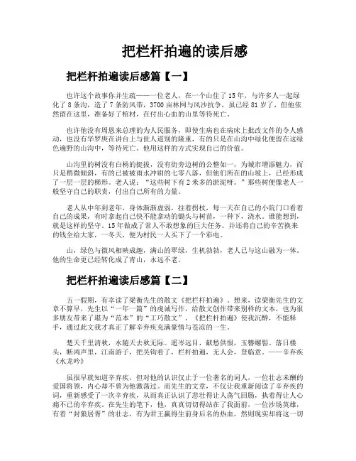 把栏杆拍遍的读后感