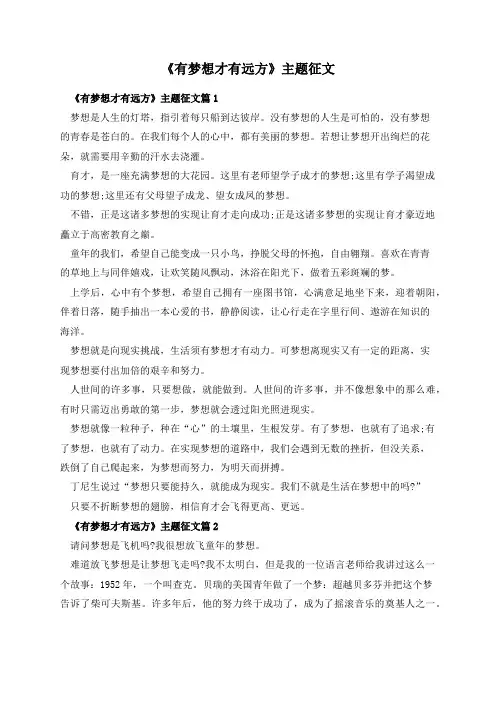 《有梦想才有远方》主题征文