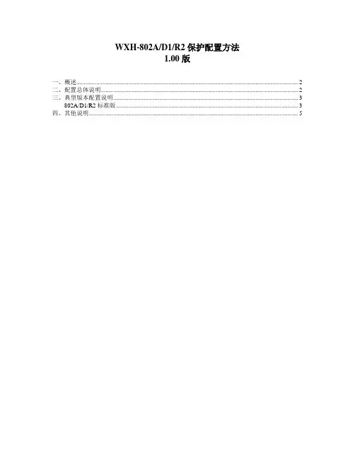 WXH-802AD1R2配置说明1.0版