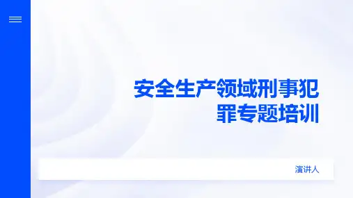 安全生产领域刑事犯罪专题培训