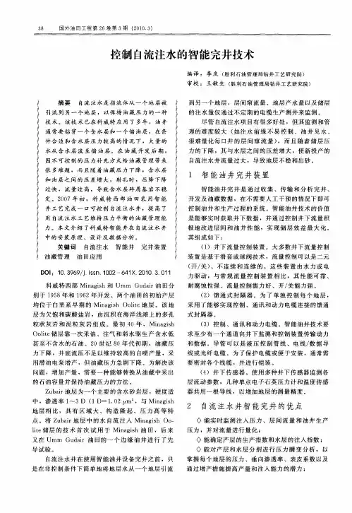 控制自流注水的智能完井技术