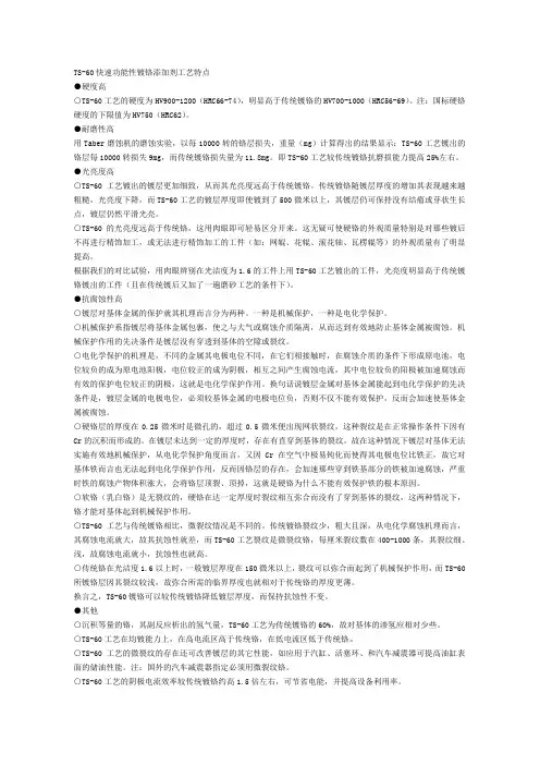 TS-60快速功能性镀铬添加剂工艺特点
