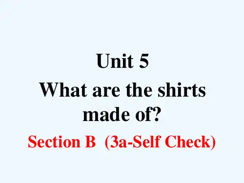 湘桥区四中九年级英语全册 Unit 5 What are the shirts made of Se