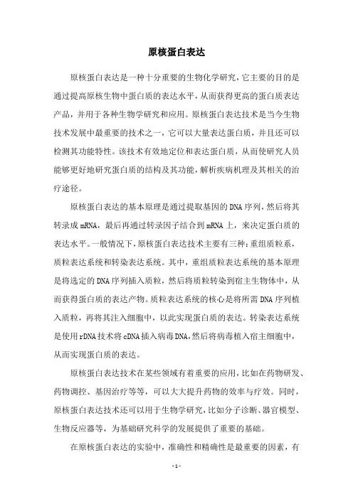 原核蛋白表达
