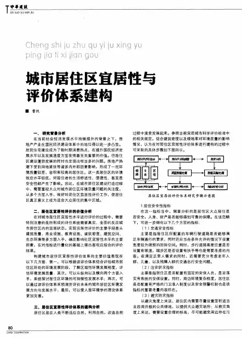 城市居住区宜居性与评价体系建构