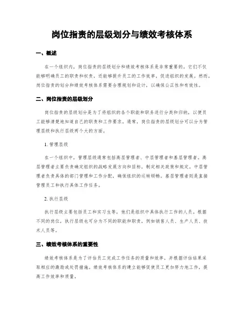 岗位指责的层级划分与绩效考核体系