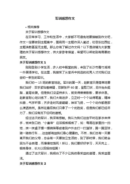 军训感想作文 2