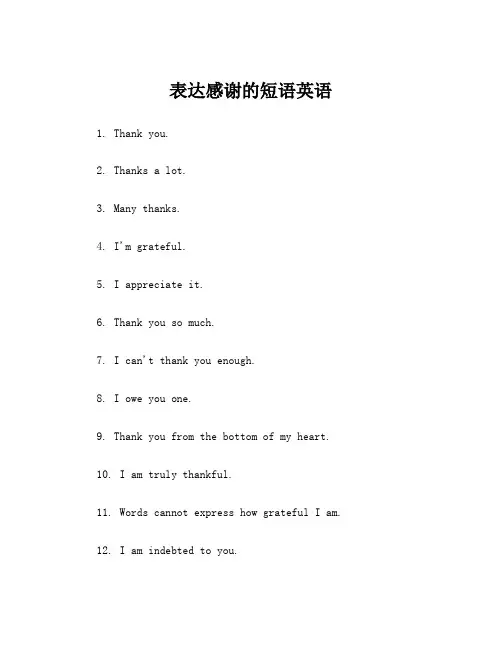 表达感谢的短语英语