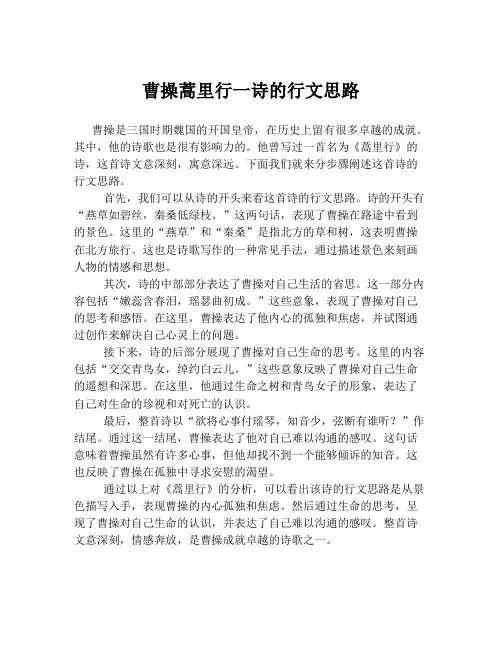 曹操蒿里行一诗的行文思路
