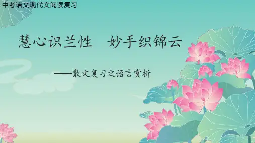 中考现代文：散文复习之语言赏析 课件