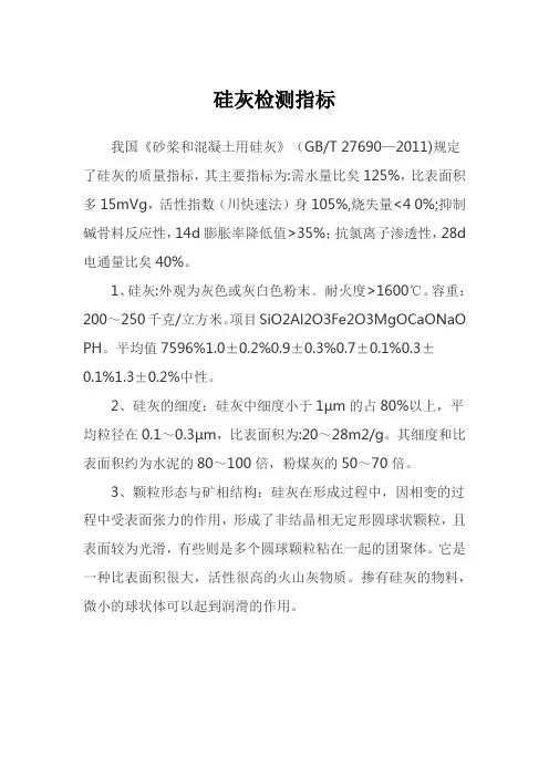 硅灰检测指标