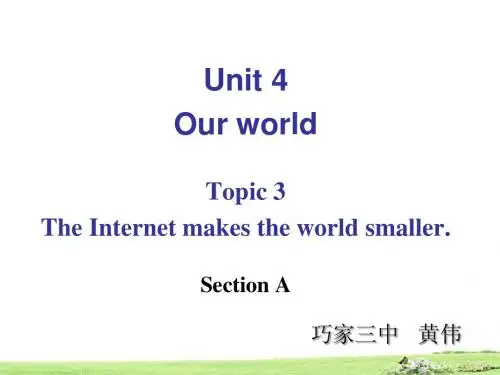 八年级英语上册：Unit 4  Our world Topic 3 Section A