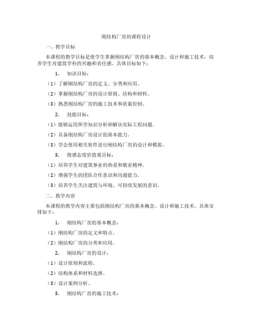 刚结构厂房的课程设计