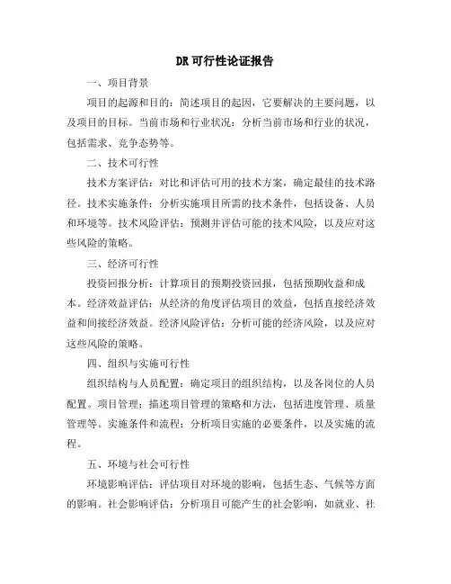 DR可行性论证报告