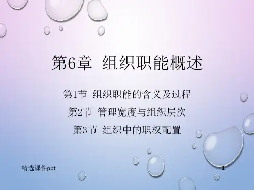 第6章 组织职能概述