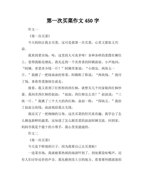 第一次买菜作文450字