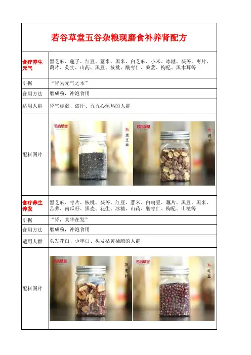 若谷草堂五谷杂粮现磨食补养肾配方