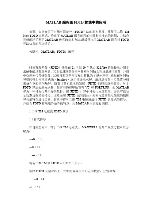 MATLAB编程在FDTD算法中的应用
