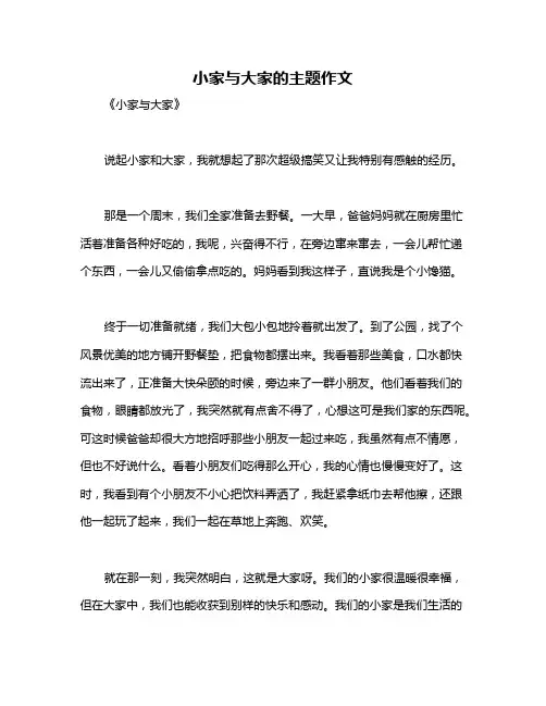 小家与大家的主题作文