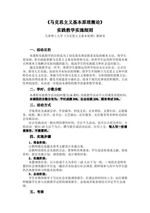 《马克思主义基本原理概论》社会实践报告