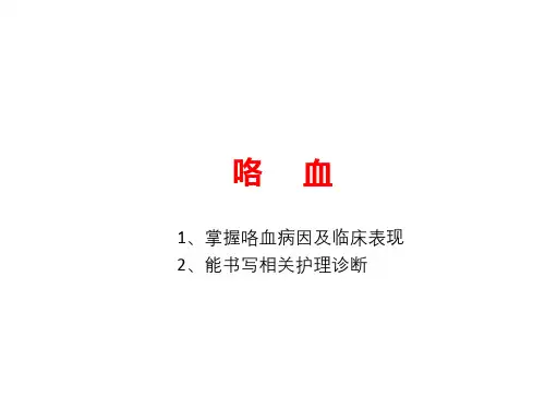健康评估——咯血