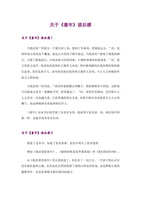 关于《童年》读后感_2
