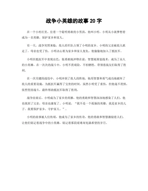 战争小英雄的故事20字