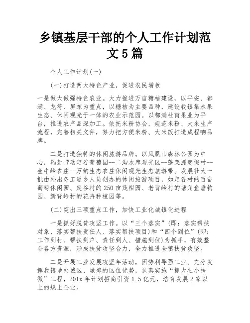 乡镇基层干部的个人工作计划范文5篇