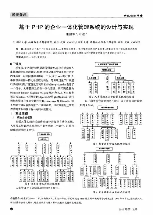 基于PHP的企业一体化管理系统的设计与实现