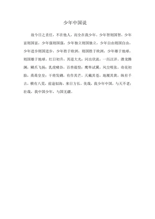 (完整版)《少年说》原文