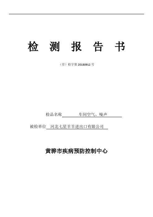 车间空气、噪声检测报告